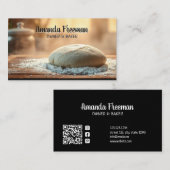 Carte De Visite Pâte chaude sur la cuisson de table en bois (Devant / Derrière)