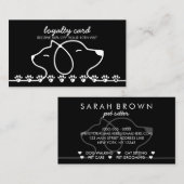 Carte De Visite Pâtes de chien chat imprimé punch Remise Loyauté (Devant / Derrière)