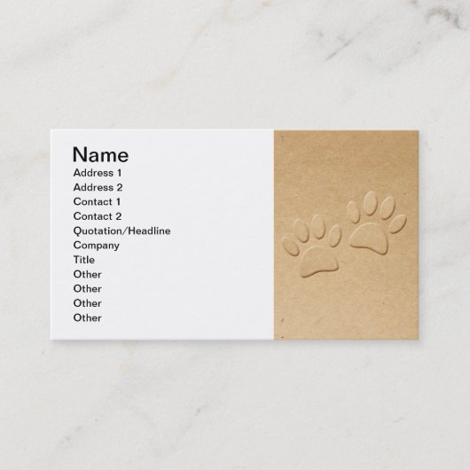 Carte De Visite Pâtes De Chien Mignonnes Pour Amoureux de les chie (Devant)