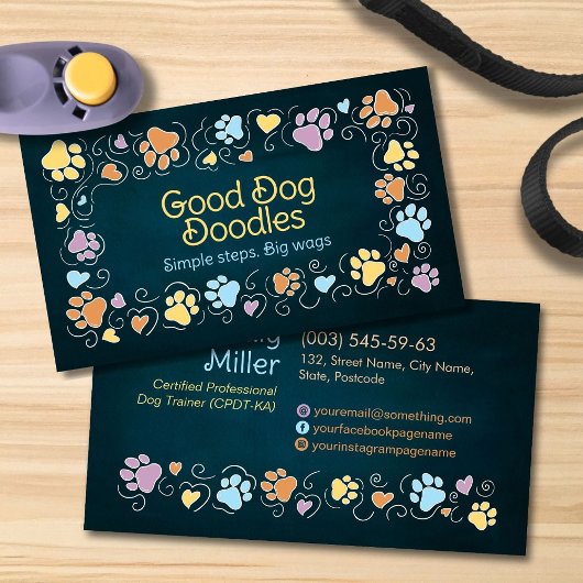 Carte De Visite Pâtes et chaleur - art à trait manuel et aquarelle