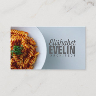 Carte De Visite Pâtes Fusilli à la Sauce Rouge Minimaliste 542
