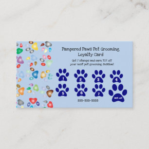 Carte De Visite Pâtes pompées modifiables Groomer de chien Loyauté