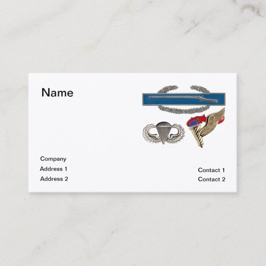 Carte De Visite Pathfinder aéroporté CIB (Devant)