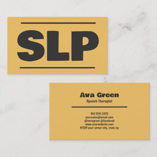 Carte De Visite Pathologiste de la parole SLP (Devant / Derrière)