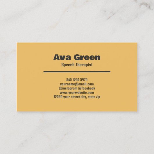 Carte De Visite Pathologiste de la parole SLP (Dos)