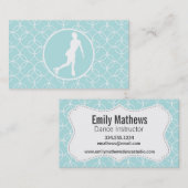 Carte De Visite Patinage artistique ; Cercles de bleus layette (Devant / Derrière)