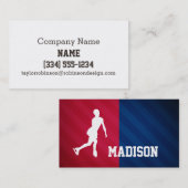 Carte De Visite Patinage artistique ; rouge, blanc et bleu (Devant / Derrière)