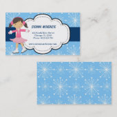 Carte De Visite Patinage sur glace (bleu) (Devant / Derrière)