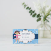 Carte De Visite Patinage sur glace (bleu) (Debout devant)