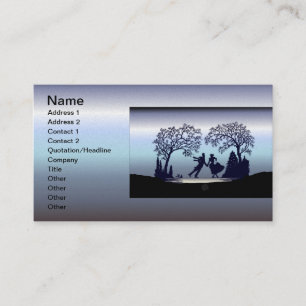 Carte De Visite Patinage sur glace dans le parc - Silhouette