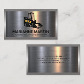 Carte De Visite Patiner | Véhicule de construction | Métallique (Devant / Derrière)