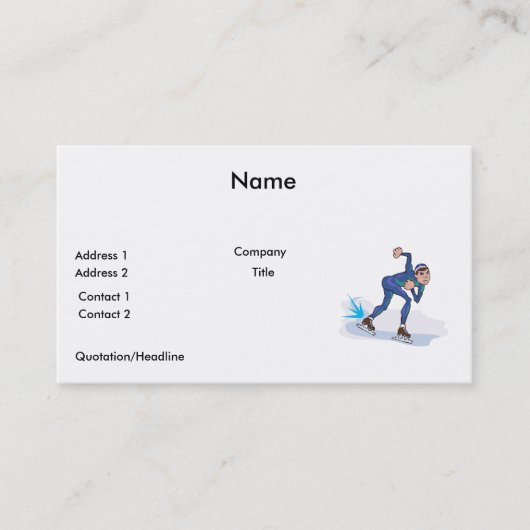 Carte De Visite patineur de vitesse graphique (Devant)