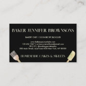 Carte De Visite Pâtisserie Black Modern boulangerie (Dos)