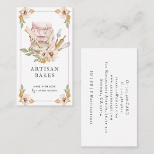 Carte De Visite Pâtisserie Boulangerie Aquarelle Ustensiles de Cui