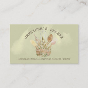 Carte De Visite Pâtisserie boulangerie chef design rustique mignon
