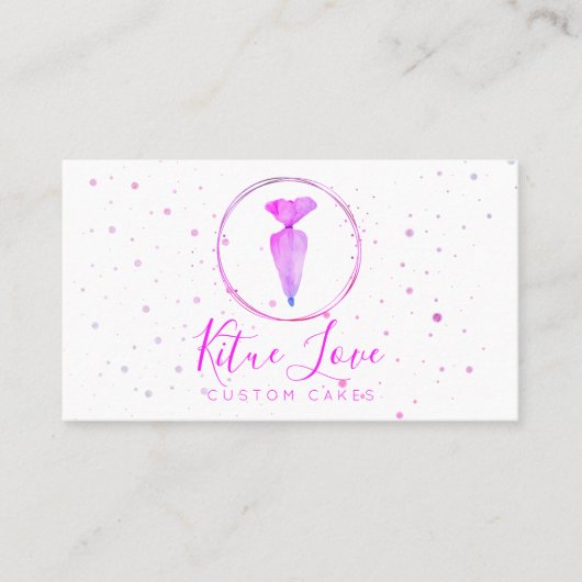 Carte De Visite Pâtisserie Boulangerie Pink Logo sur mesure Créate (Devant)