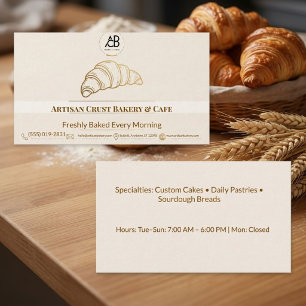 Carte De Visite Pâtisserie & Café Élégant de Boulangerie sur Mesur