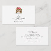 Carte De Visite Pâtisserie Chef Aquarelle Cuisson Pink Cake Bus (Devant / Derrière)