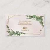 Carte De Visite Pâtisserie Chef Botanique Gâteau sucré Turquoise (Dos)