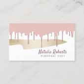 Carte De Visite Pâtisserie Chef Couteau Restauration Rose Gold Dri (Devant)