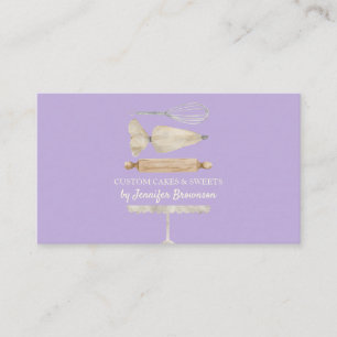 Carte De Visite Pâtisserie Chef Cuisine créative Cake violet