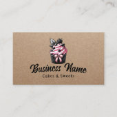 Carte De Visite Pâtisserie Chef Cute Cupcakes Rustique Kraft Baker (Devant)
