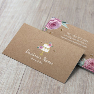 Carte De Visite Pâtisserie Chef Fleur et abeilles rustiques Cuisi