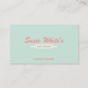 Carte De Visite Pâtisserie Chef Rolling Pin Cute Retro Bakers No 3