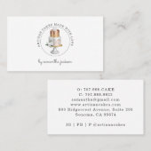 Carte De Visite Pâtisserie Chef Rose Gold White Cake (Devant / Derrière)