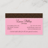 Carte De Visite Pâtisserie Couture Cake (Dos)