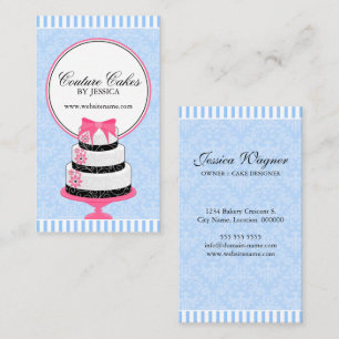 Carte De Visite Pâtisserie Couture Cakes Bleu