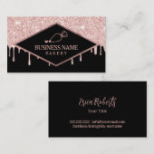 Carte De Visite Pâtisserie Cupcake Boulangerie Rose moderne glace  (Devant / Derrière)