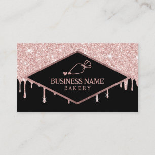 Carte De Visite Pâtisserie Cupcake Boulangerie Rose moderne glace 