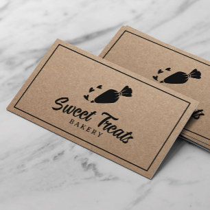 Carte De Visite Pâtisserie Cupcake Boulangerie Sac de tuyauterie L
