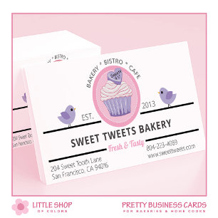 Carte De Visite Pâtisserie Cupcake Rose