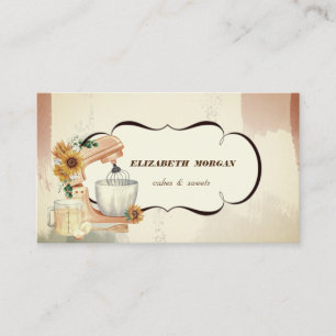 Carte De Visite Pâtisserie de boulangerie à l'aquarelle outil à ma