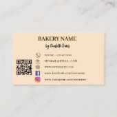 Carte De Visite Pâtisserie de boulangerie pêche code QR logo (Dos)