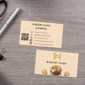 Carte De Visite Pâtisserie de boulangerie pêche code QR logo