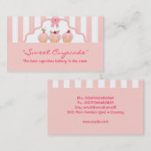 carte de visite pâtisserie de cupcakes doux rose (Devant / Derrière)
