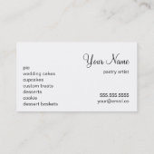 Carte De Visite Pâtisserie Dessert Baking Business Marketing (Dos)