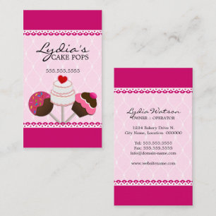 Carte De Visite Pâtisserie Élégante de Cake Pops