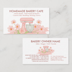 Carte De Visite Pâtisserie Fleur Rose