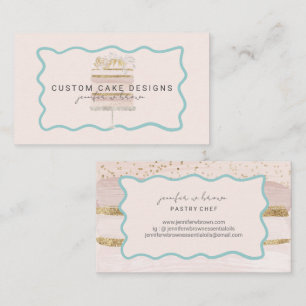 Carte De Visite Pâtisserie Fleurie à Cadre Ondulé Boulangerie Pâti