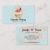 Carte De Visite Pâtisserie Green Baker Aquarelle Cupcake aux frais (Devant / Derrière)
