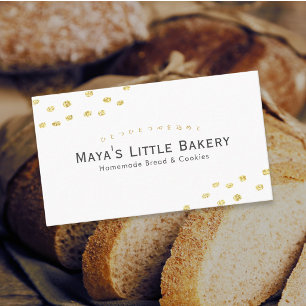 Carte De Visite Pâtisserie minimaliste à paillettes dorées
