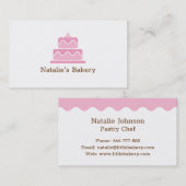 Carte De Visite Pâtisserie moderne Pink Tier (Devant / Derrière)