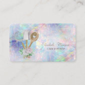 Carte De Visite Pâtisserie Outils à main Holographique, Opal (Devant)
