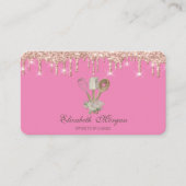 Carte De Visite Pâtisserie Outils à main Parties scintillant Rose  (Devant)