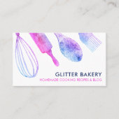 Carte De Visite Pâtisserie Parties scintillant rose pourpre Cuisin (Devant)
