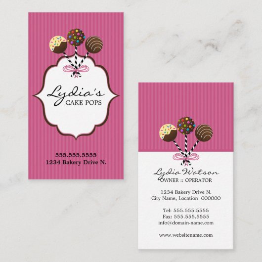 Carte De Visite Pâtisserie Pops (Devant / Derrière)